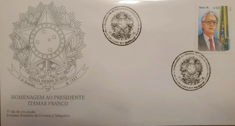 A) 1995, BRAZIL, TRIBUTE TO PRESIDENT ITAMAR FRANCO, FDC, ECT 