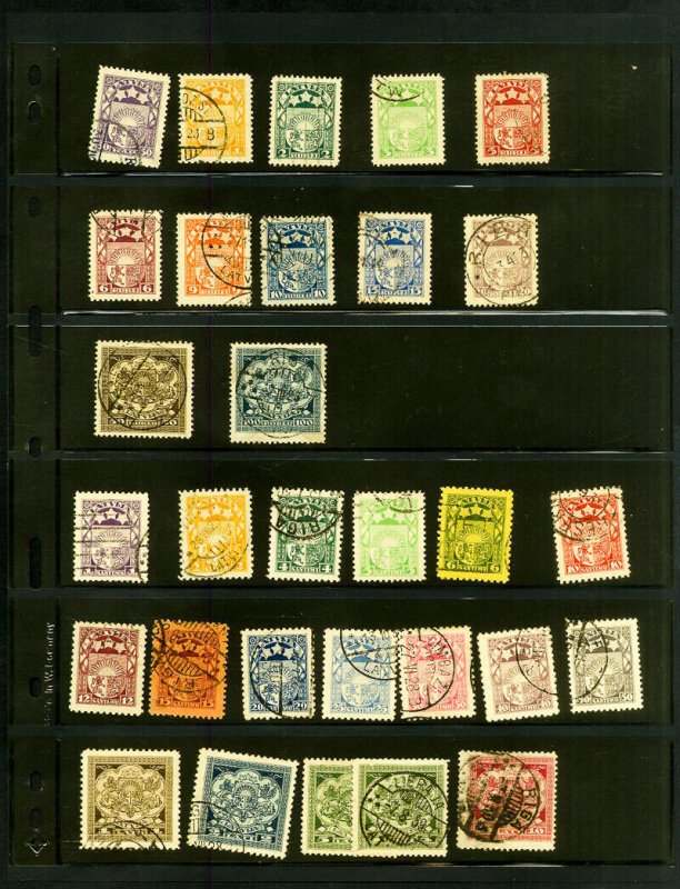 Latvia Stamp Collection Town Cancel Lot 