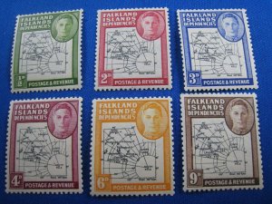 FALKLAND ISLANDS DEPENDENCIES 1948 -  SCOTT # 1L1 1L8  MNH   (f12)