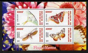 Burundi 2011 Fauna of the World - Butterflies #4 perf she...