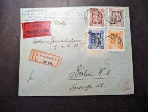 1920 Registered Express Marienwerder Cover Deutscheylan to Berlin W8 Germany