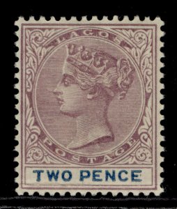 NIGERIA - Lagos QV SG30, 2d dull mauve & blue, M MINT.