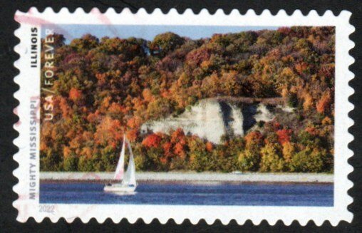 New 2022 - (58c) - Mighty Mississippi: Illinois - 4 of 10 USED Single Off Paper