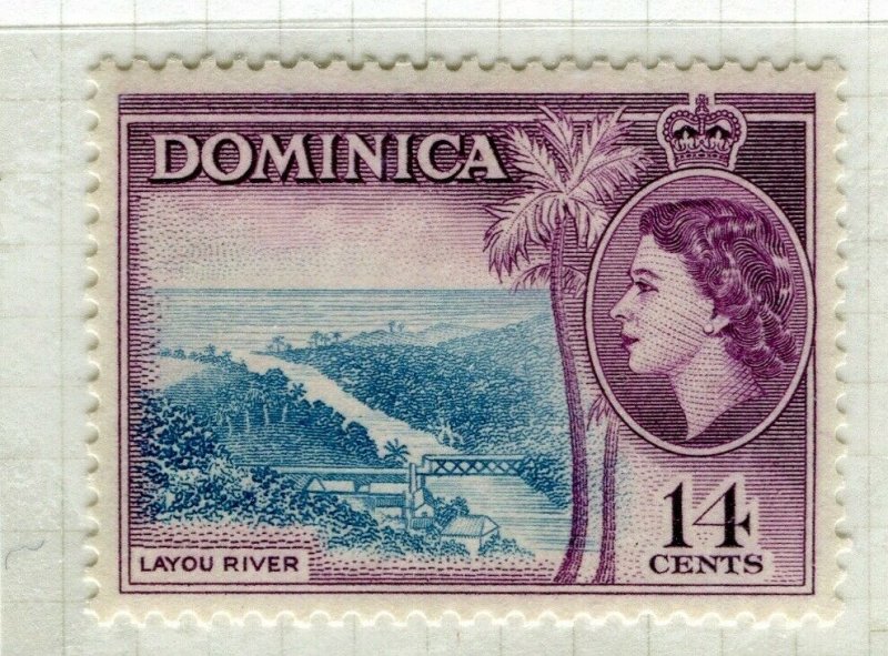 DOMINICA; 1954 early QEII issue fine Mint hinged 14c. value