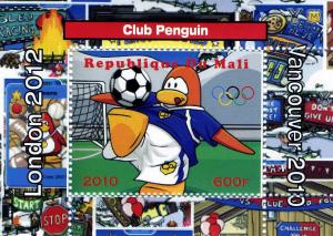 Mali 2010 Disney Club penguin-Olympics s/s Perforated