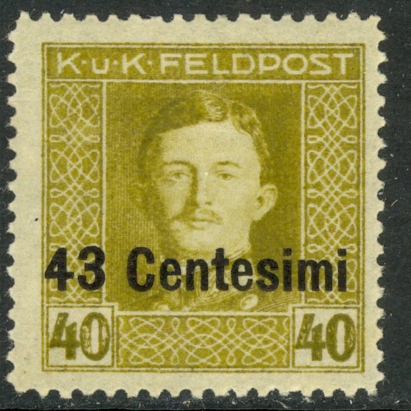 ITALY AUSTRIAN OCCUPATION 1918 43c on 40h Emperor Karl Portrait Issue Sc N12 MH