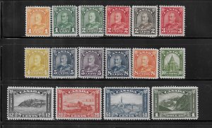 CANADA SCOTT #162-177 1930-31 GEORGE V DEFINITIVES/PICTORIALS-MINT LIGHT HINGED