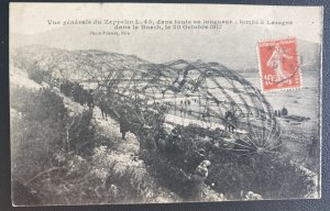 1919 France Real Picture Postcard Censored Cover Zeppelin L 45 1917