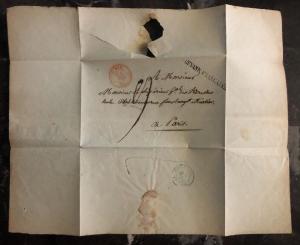 1839 French Guiana Paquebot Letter Sheet Cover To Paris France