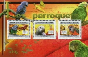 Parrots Stamp Bird Poicephalus Meyeri Poicephalus Rufiventris S/S MNH #8888-8890