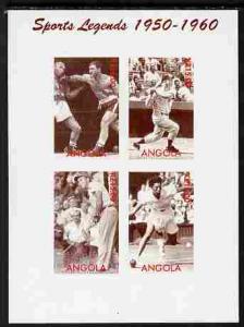 Angola 2000 Sports Legends 1950-1960 imperf sheetlet cont...