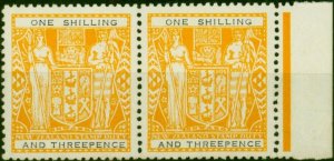 New Zealand 1955 1s3d Yellow & Black SGF192 Fine MNH Pair