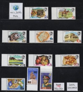 WC1_24364.BRIT. COL.:LESOTHO. 1980 cplt. set. Local surcharge. Sc.302v-312v.MNH