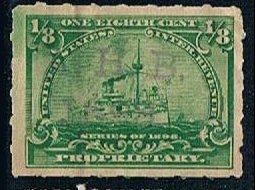 USA RB20, 1/8c Proprietary stamp, battleship, Used, F