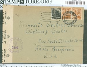 Germany  Flensburg to Akron, PA, US - 1947 - sent from the British Zone and censored there