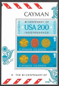 Cayman SC 373 - USA Bicentennial - Block of 2 with USA 200 Label - MNH - 1976