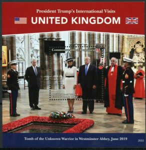 Dominica Donald Trump Stamps 2020 MNH Visits UK Melania US Presidents 1v S/S