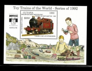 Guyana 1993 - Model Trains - Souvenir Sheet Stamp -  - MNH