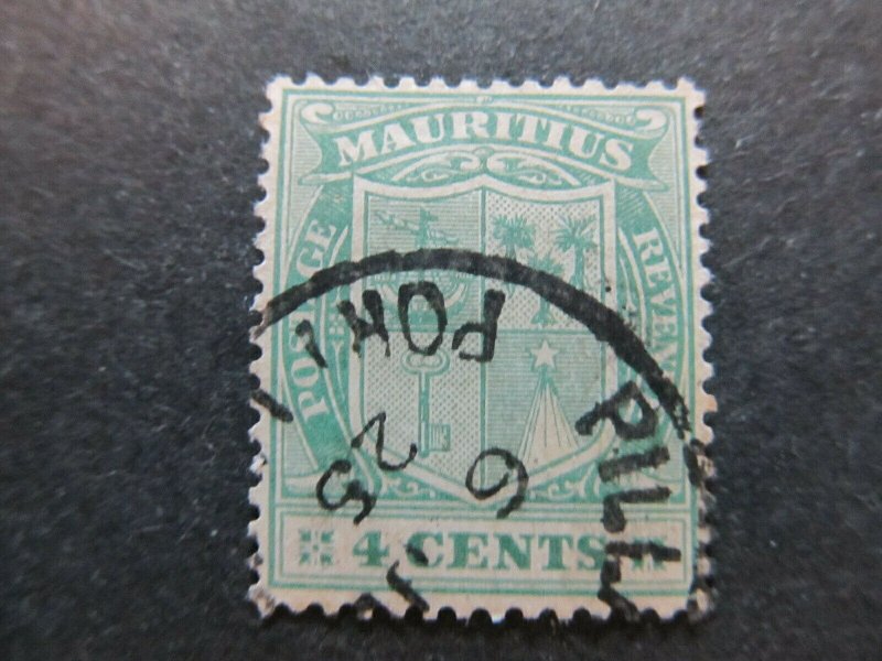 A4P43F55 Mauritius 1921-26 Wmk Mult Script CA 4c used