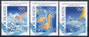 Cook Islands - 2012 MNH set of 3 - Summer Olympics #1413-15 cv 6.00 Lot #314