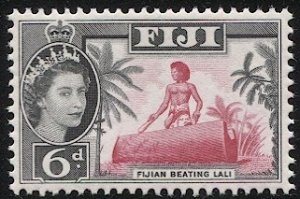 FIJI  Sc 179 Mint LH  VF, 6d  QEII + drum beating