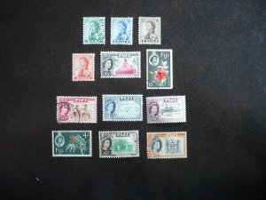 Stamps - Fiji - Scott# 163-166,168-175 - Used Part Set of 12 Stamps