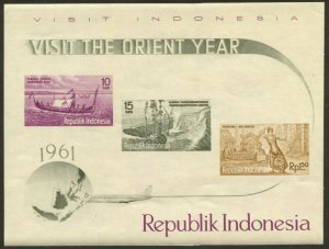 INDONESIA Sc#507-516 as Set of Four Souvenir Sheets Tourism 1961 Mint NH