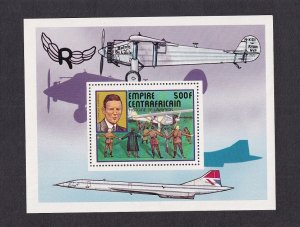 Central African Republic   #302   MNH  1977 sheet aviation history