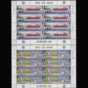 ISLE OF MAN 1988 - Scott# 363-6 Sheets-Europa NH