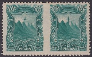 NICARAGUA 1893 2 pesos pair IMPERF BETWEEN unused..........................A2539