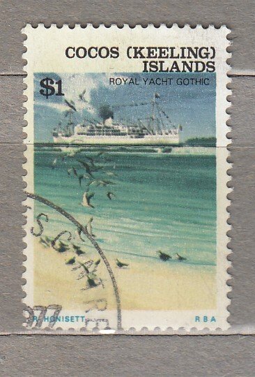 COCOS KEELING ISLANDS Definitive Ship Birds 1$ Used(o) #HS339