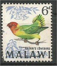 MALAWI, 1968, used 6p, Birds.Scott 99 Nyasa Lovebird