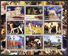 Turkmenistan 2002 Paintings with Dogs #2 perf sheetlet co...