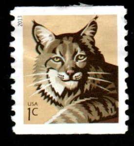 SC# 4802 - (1c) - Bobcat - Dated '2013' - Water Activated Single