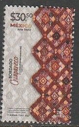 MEXICO 3318, TEXTILE ART, $30.50P NEW DEFINITIVE ISSUE, SINGLE. MINT NH VF