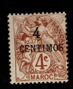 French Morocco Scot 14 , MH*  stamp with a collectors mark on back