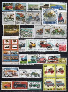 Motor Vehicles Stamp Collection Used Transportation Cars Trucks ZAYIX 0424S0303