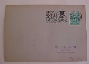 GERMAN  #915  cat.$780.00 HALLE ON BLANK CARD JUNE 1948