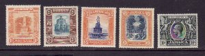 Jamaica-Sc#83-7- top five unused hinged values of KGV set-1919-21-S/H fee refle