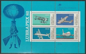 EDSROOM-L9993 Portugal 1552a MNH 1982 S/S Airplanes