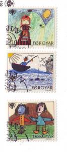 Faroe Islands Sc 45-7 1979 Year of Child stamp set used