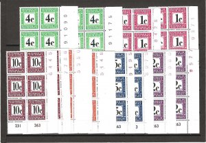 SOUTH AFRICA 1967/71 SG D59/70a MNH Blocks Cat £300