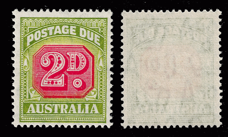 Australia Sc J73 1946 2d postage due, die 2 mxlh fine