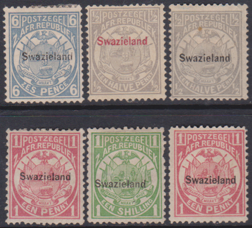 SWAZILAND 1889/92 COLLECTION MINT OG CAT 