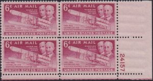 C45 Wright Brothers Plate Block MNH