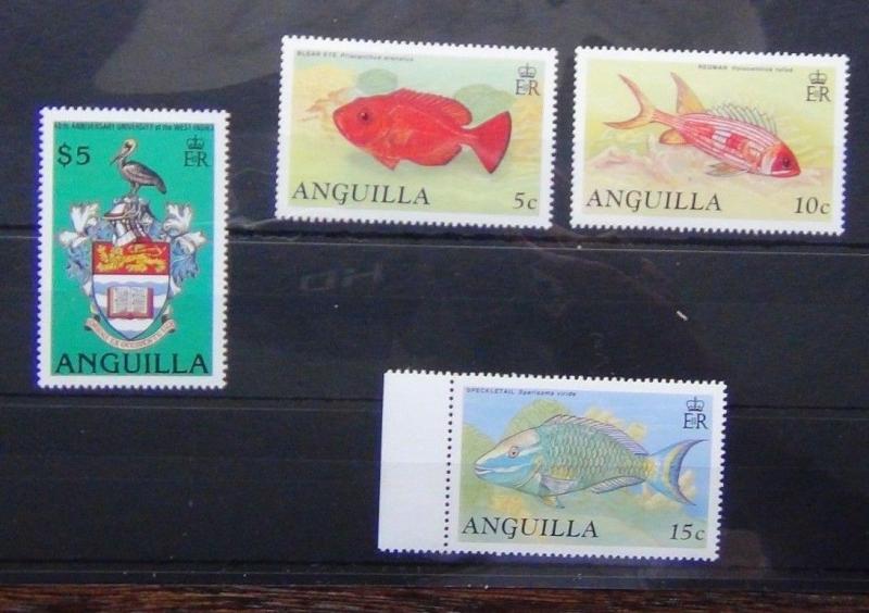 Anguilla 1989 Anniversary of University of West Indies set + Fish values MNH 