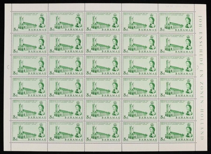 BAHAMAS 1962 Nassau Centenary set 8d & 10d full sheets with imprints. MNH **.