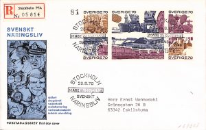 Sweden #861-866 FDC with left cachet/vignette Shipping industry Czeslaw Slania