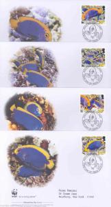 WORLD WILDLIFE FUND 2007 ASCENSION ISLAND  SET OF FOUR FIRST DAY COVERS