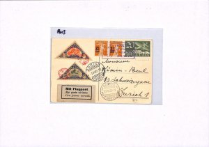 SWITZERLAND AirMail COMIC AVIATION Card 1925 Geneva TRIANGULAR Semi-Postals PH13